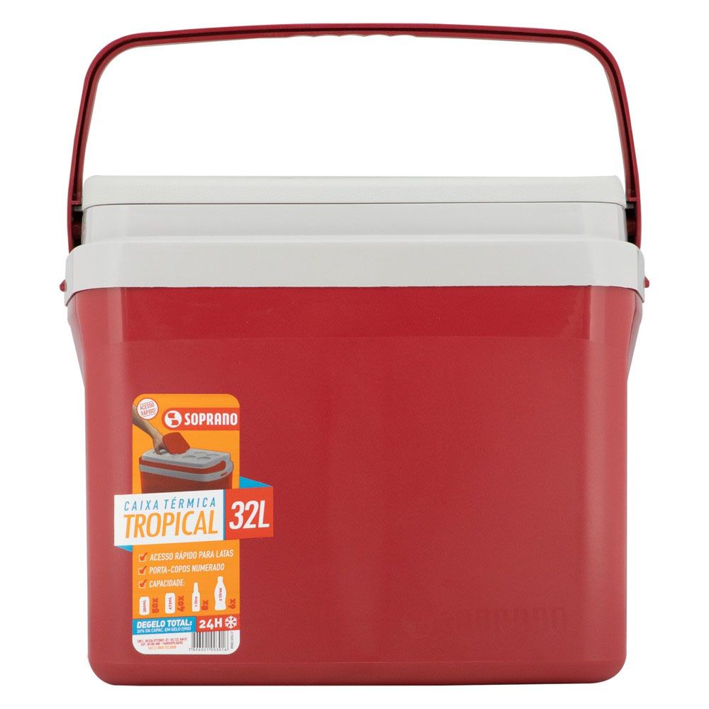 Caixa Térmica Cooler Tropical 32l Vermelha Soprano - Japão da