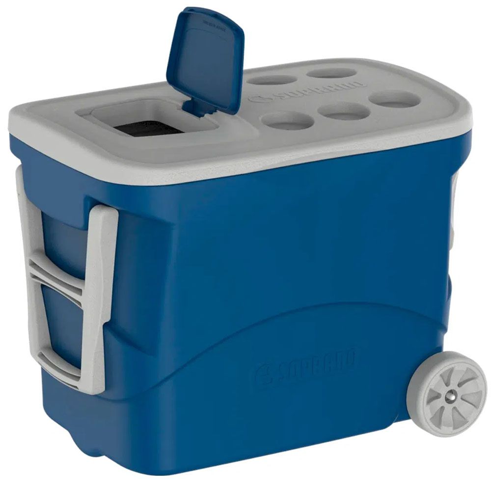 Caixa Térmica Cooler Tropical Plus C/ Roda 50l Azul Soprano