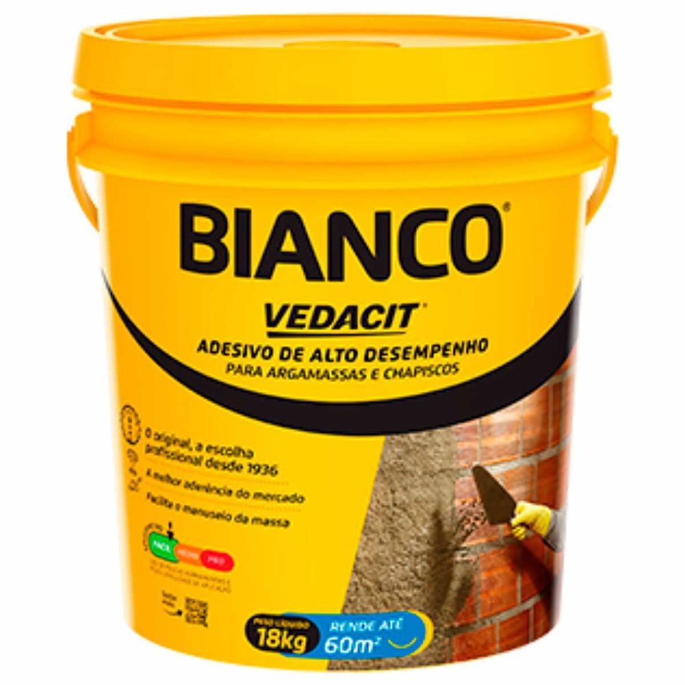 chapiko♡ Aditivo Para Chapisco Bianco 18kg Branco Vedacit - Oca Pisos e