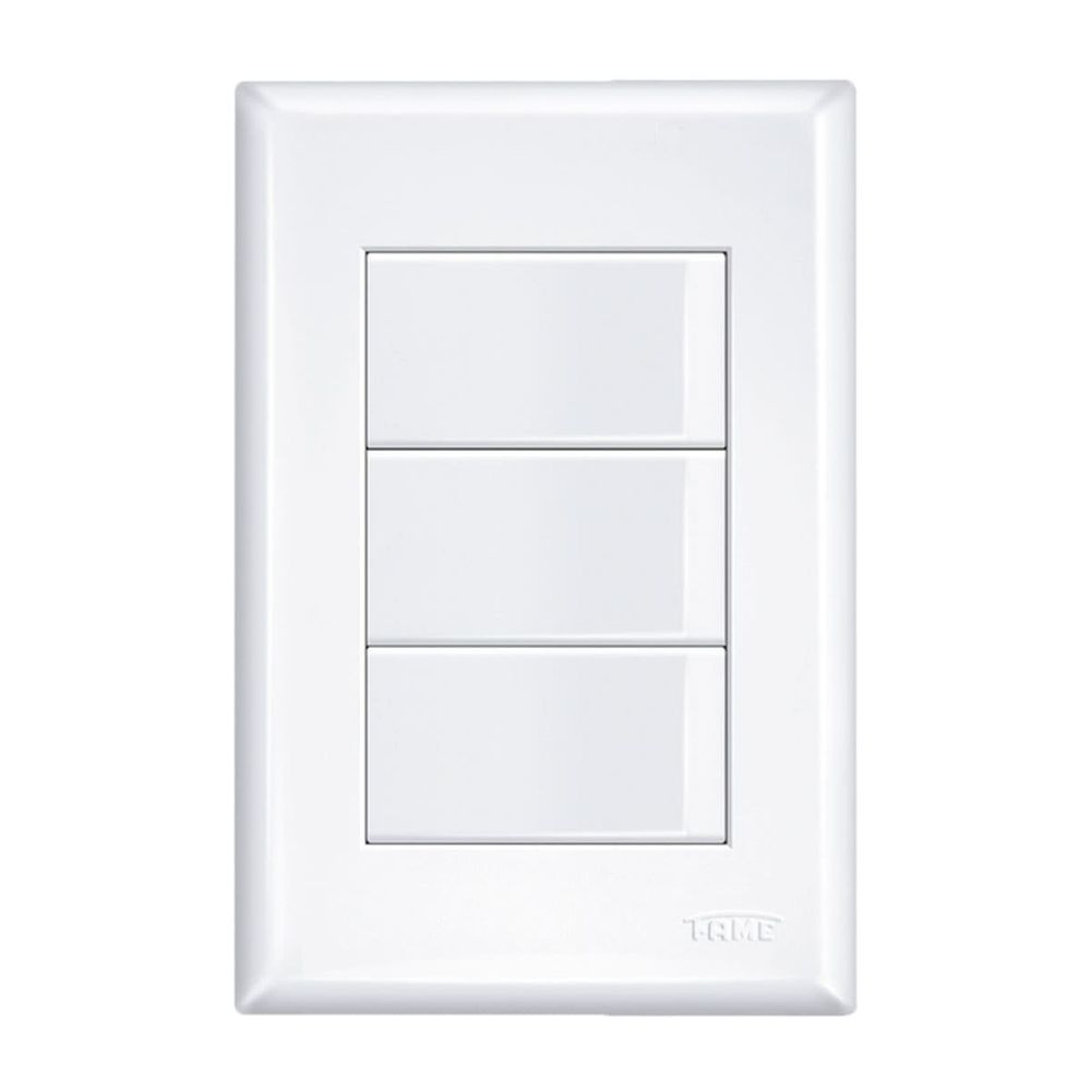 Interruptor Triplo Simples Com Placa 16a/250v Evidence 2907 Branco