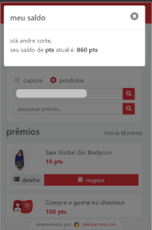 Meu saldo de pontos