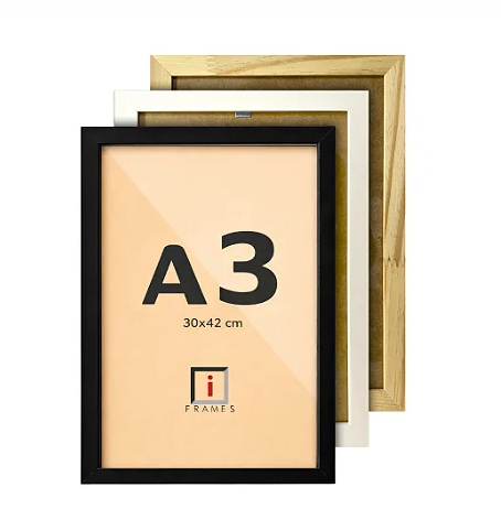 Moldura Caixa Alta A2 42x60 C/ Espaçamento Interno De 3cm - PRETA