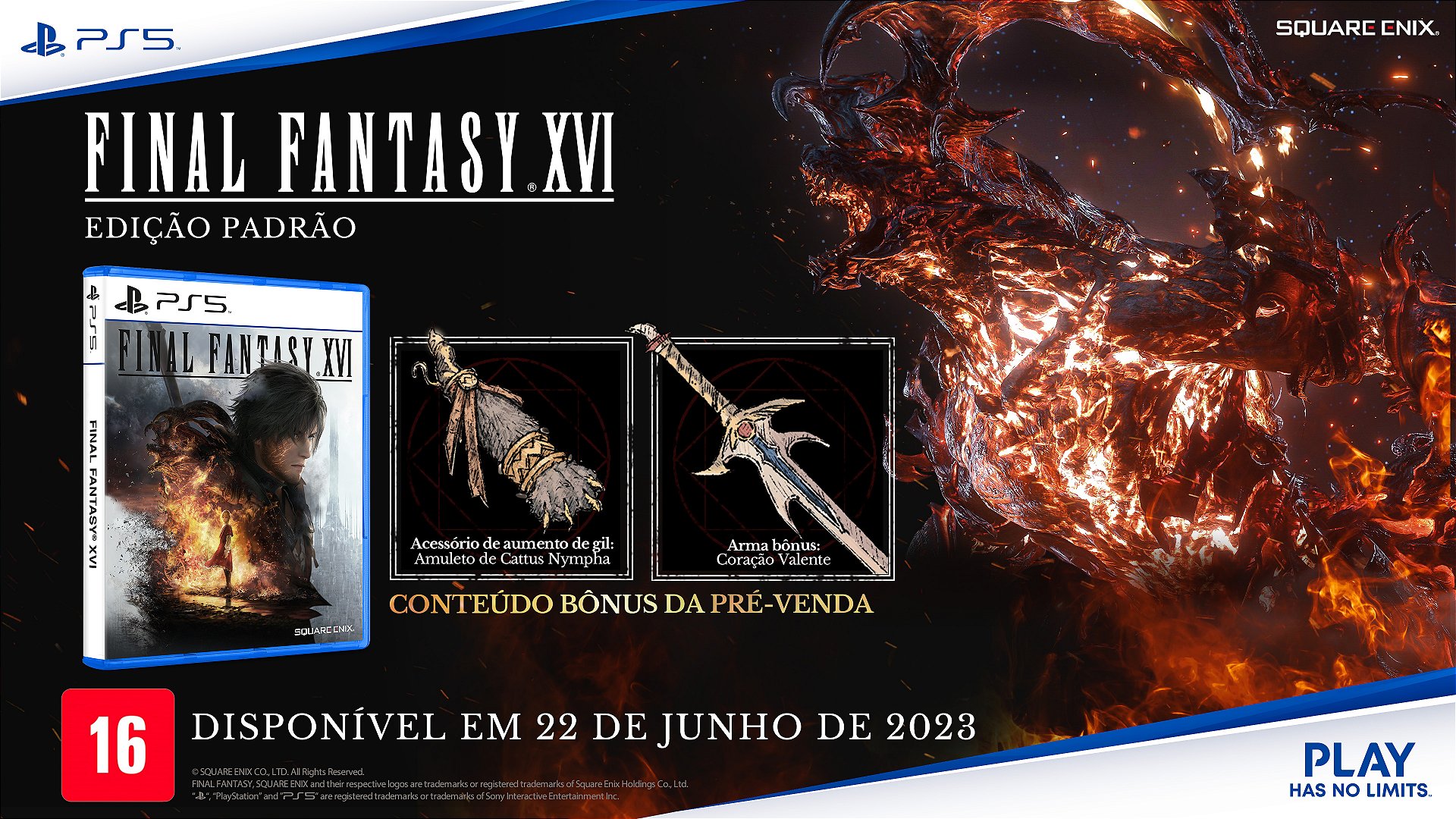 Final Fantasy XVI - Playstation 5 Mídia Física - Loja Geek Here