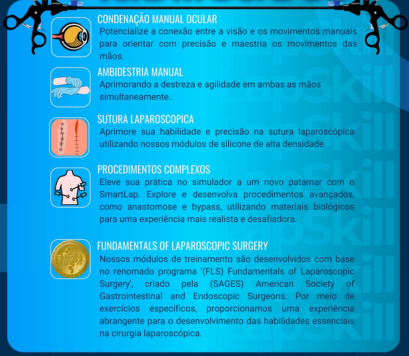 Simulador Video Laparoscopia, LapSkill, LapBox, LapSix, RS Solucoes Medicas