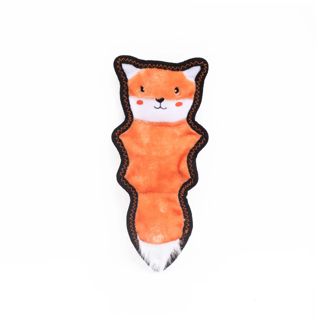 ★American ★クッションチャーム★ ZippyPaws Skinny Peltz Fox – Pelúcia Sem Enchimento para Cães