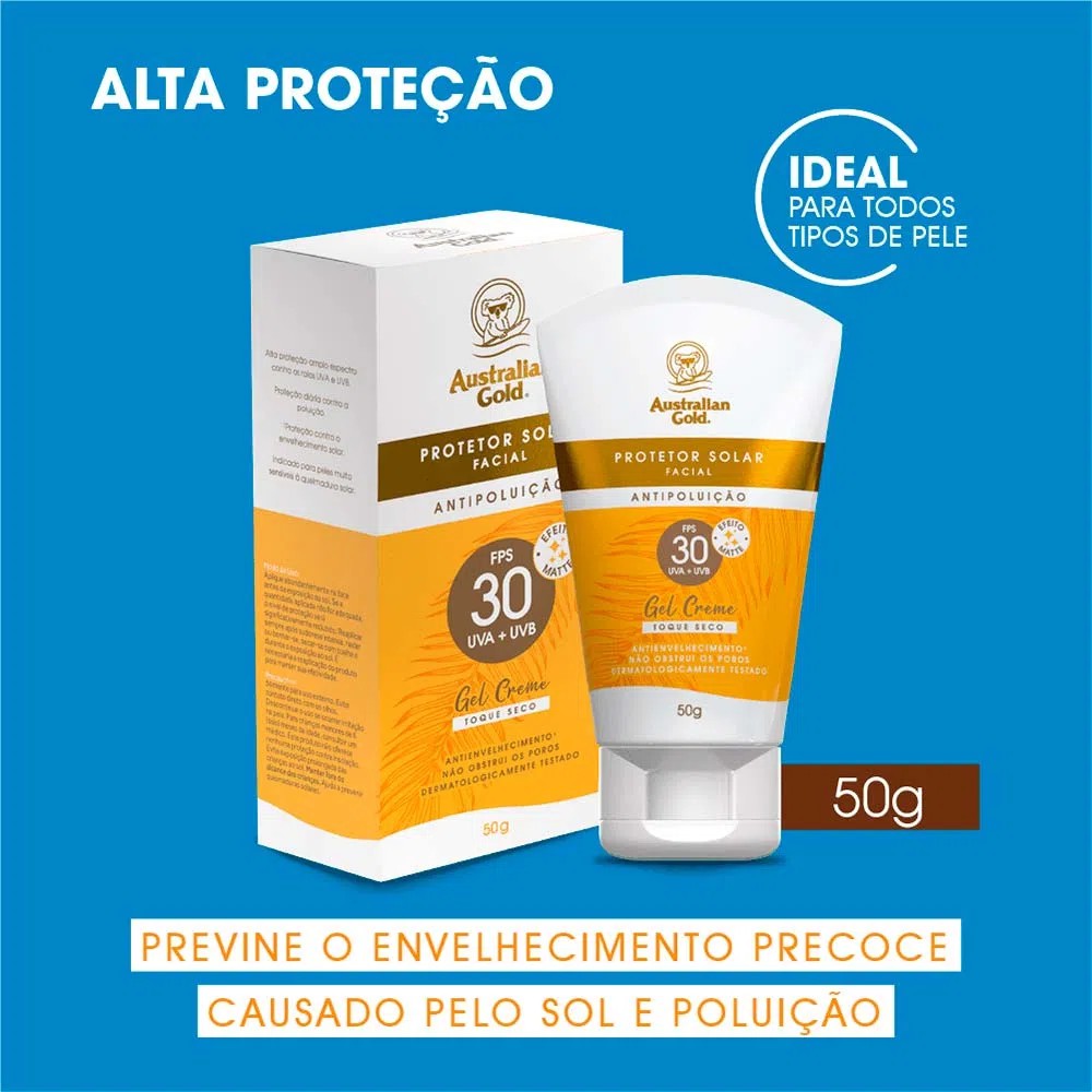 Australian Gold Protetor Solar Facial Matte FPS 50 50g 50g