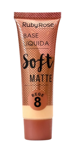 Base Líquida Ruby Rose Soft Matte 8 Bege - 29 ml - Marlene Beauty - Ampla  gama de perfumes importados e produtos de beleza