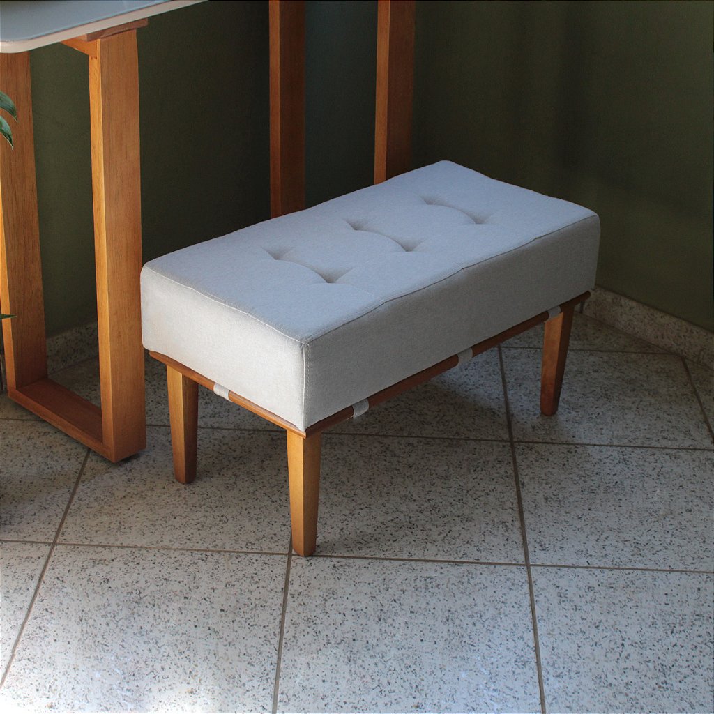 Puff Recamier Compacto Lounge Sala e Quarto em Linho 80x40