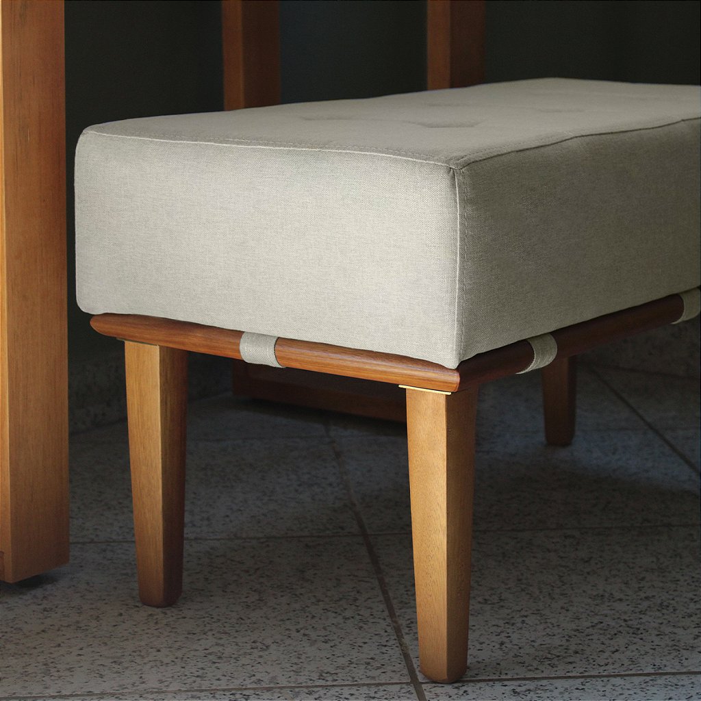 Puff Recamier Compacto Lounge Sala e Quarto em Linho 80x40