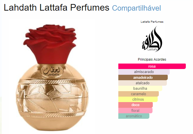 Lahdath Lattafa Eau de Parfum - Perfume Árabe Feminino 80ml