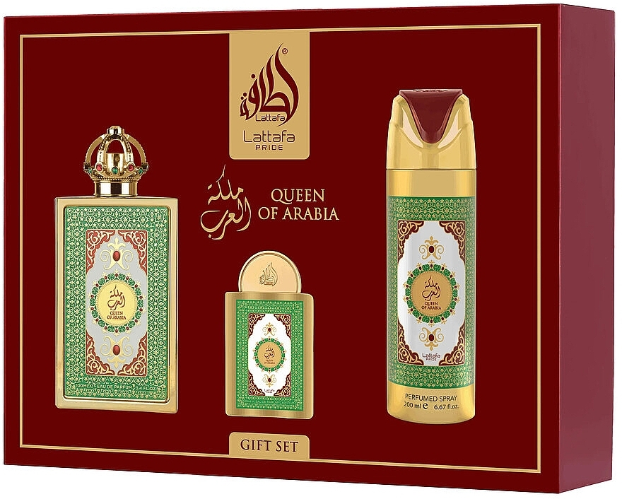 Kit Queen of Arabia Lattafa: Eau de Parfum 100ml + Mini 20ml +