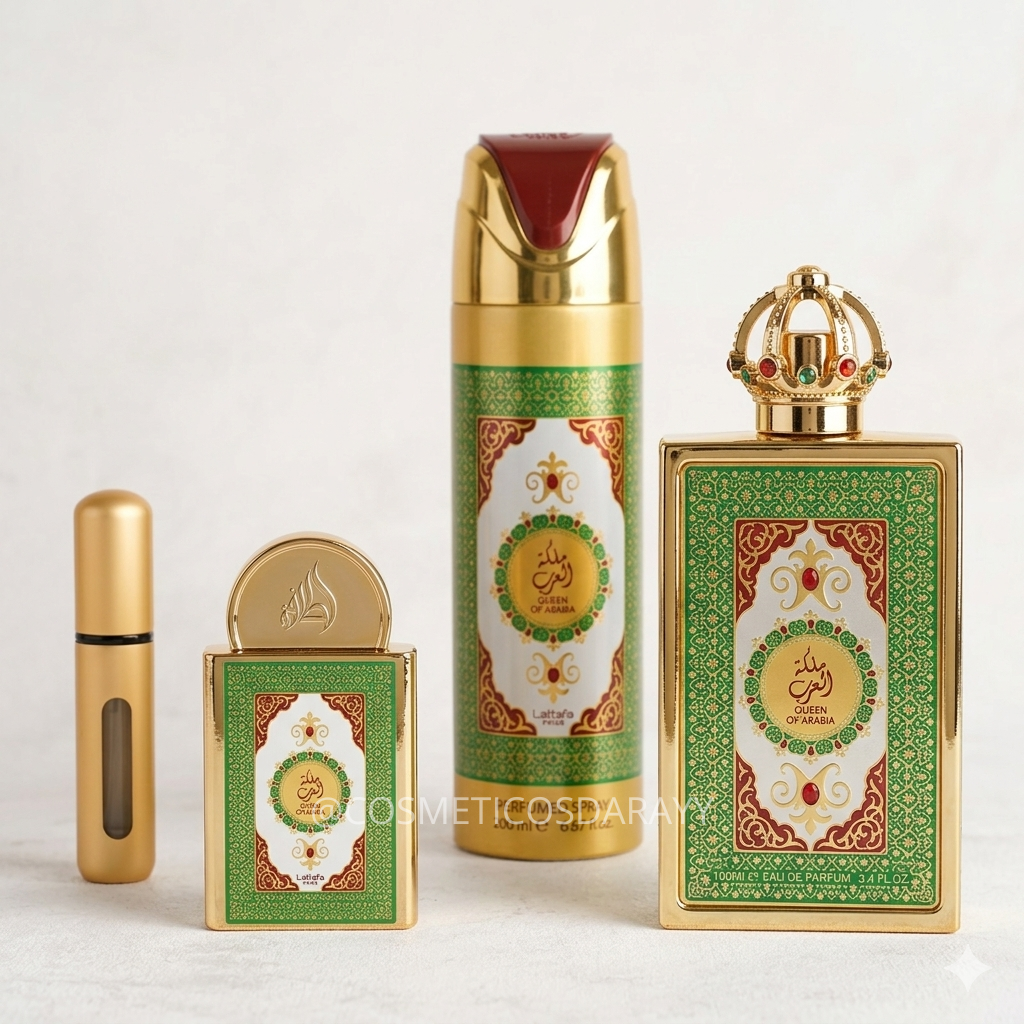 Kit Queen of Arabia Lattafa: Eau de Parfum 100ml + Mini 20ml +