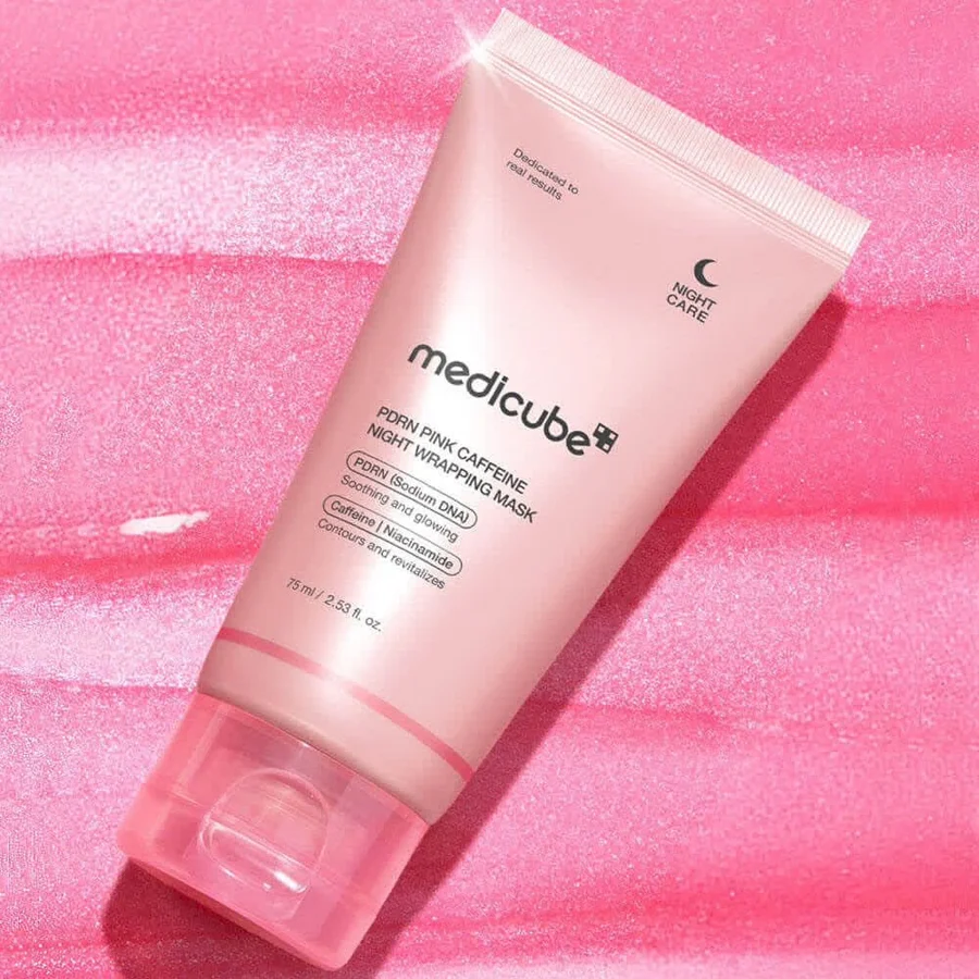 Quoc Pham Night PINK 40　新品 PDRN Pink Caffeine Night Wrapping Mask Medicube 75ml - Cosmeticos