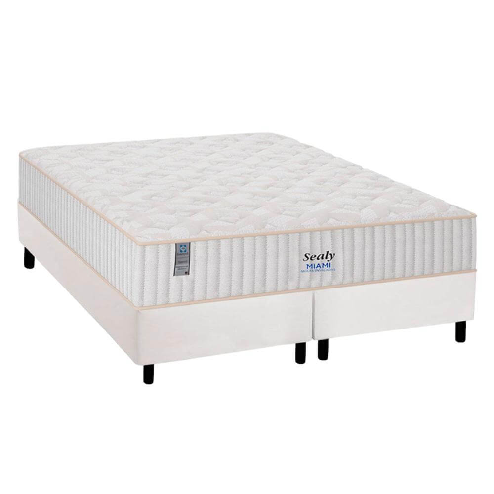 Cama Box com Colchão King Sealy Miami 193x203 - Vuler Colchões