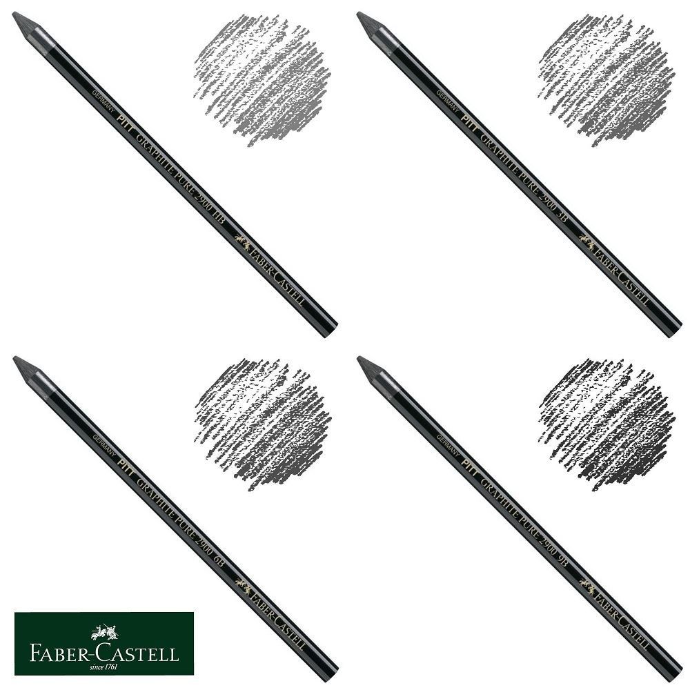 Lápis Preto De Grafite Puro PITT 2900 - Faber-Castell - Risca e