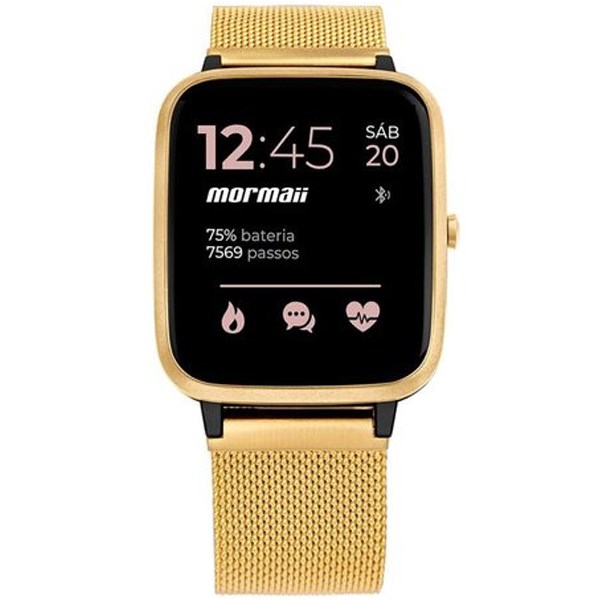 Relógio Smartwatch Mormaii Life Molifeam/7d Dourado Retran Joias