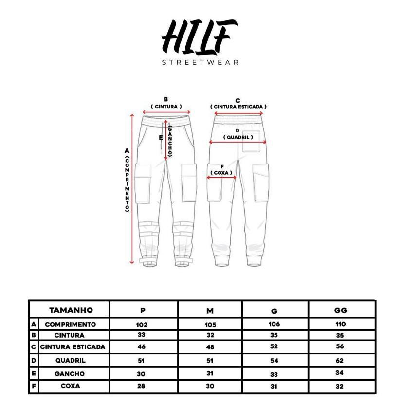 Calça cargo jeans gelo - Hilf