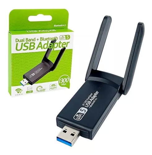 Adaptador Wifi 5ghz USB 3.0 Dual 5g 1300mbps Bluetooth 4.2 - TTH IMPORTS