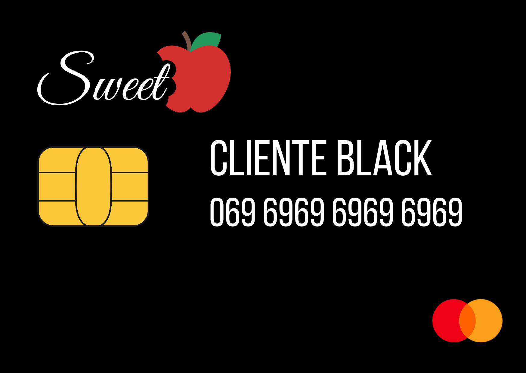 Frente do cartão Sweet Black, com a identificação Cliente Black.