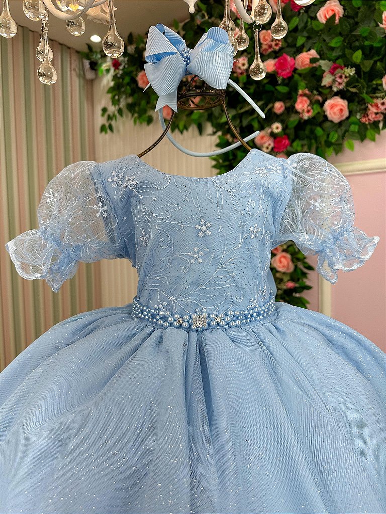 Vestido Bella Child Laize Azul Bebe - Imagem 2