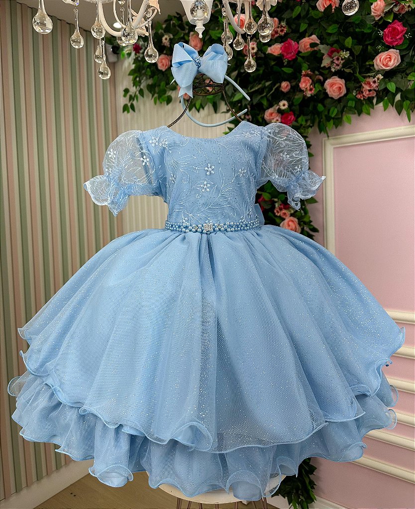 Vestido Bella Child Laize Azul Bebe - Imagem 1