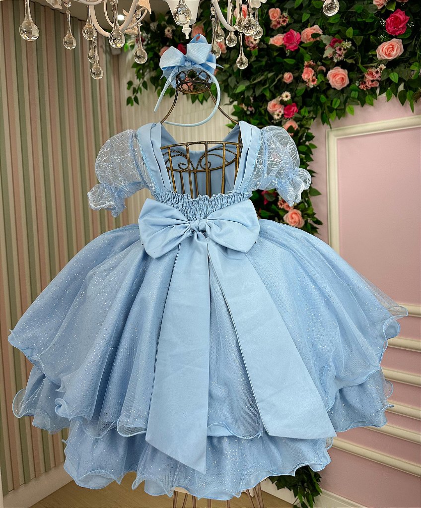 Vestido Bella Child Laize Azul Bebe - Imagem 5