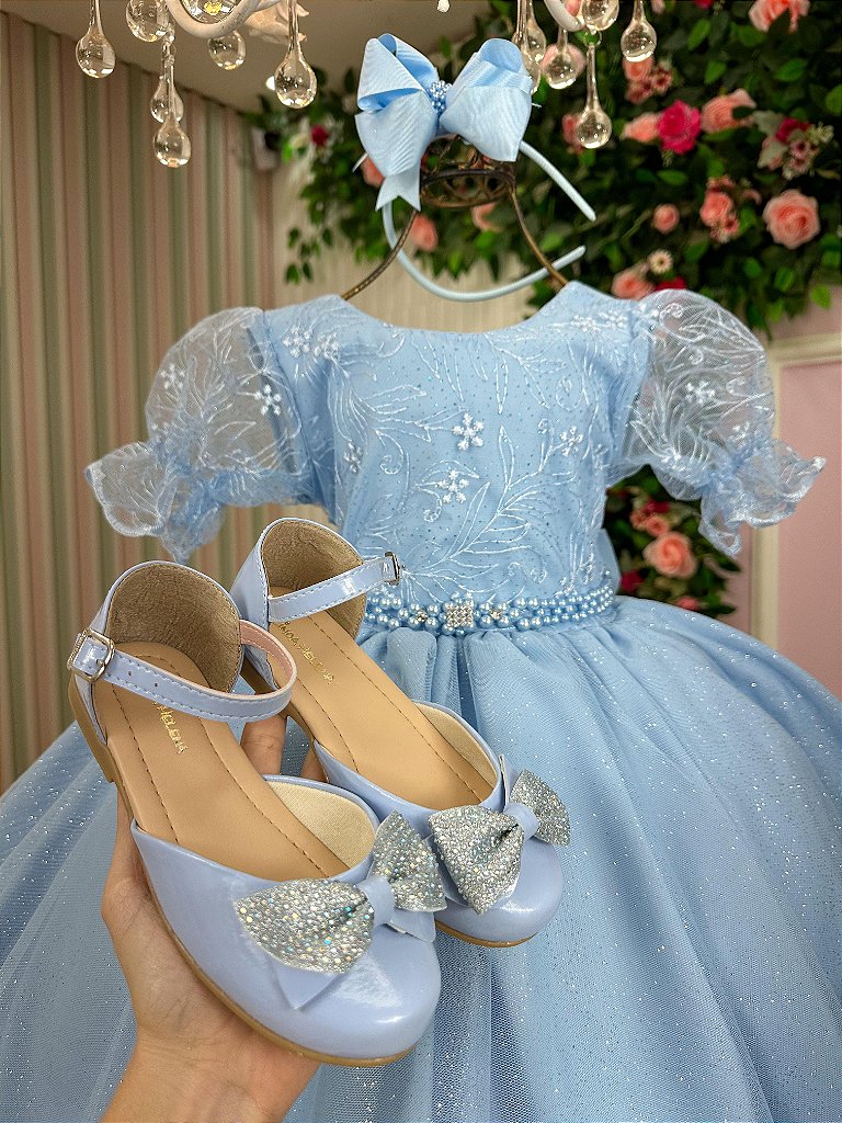 Vestido Bella Child Laize Azul Bebe - Imagem 4