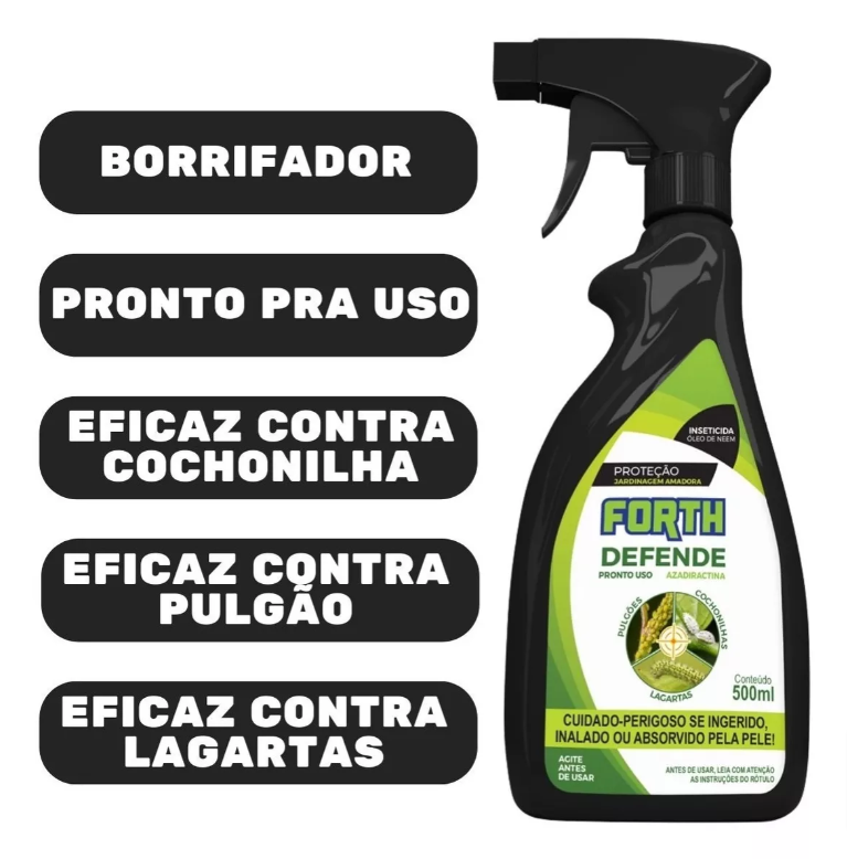 Forth Defende - Azadiractina - Pronto Uso - 500 ml - Verde Mania