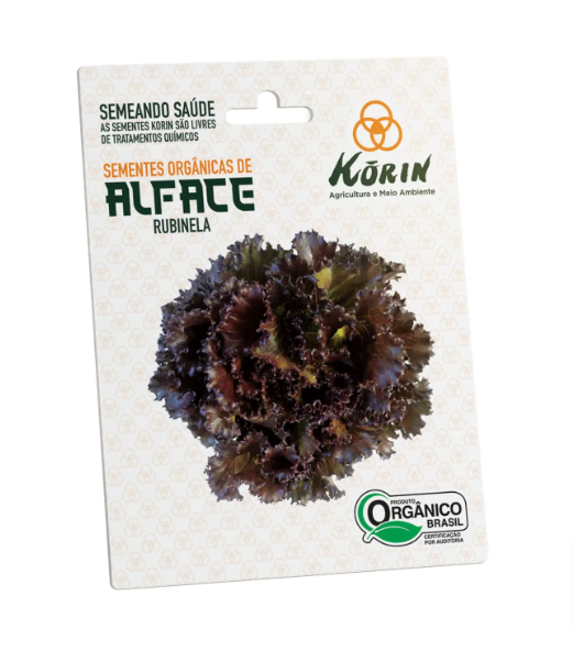 Sementes Orgânicas de Alface Rubinela - 0,05g - Korin - Verde