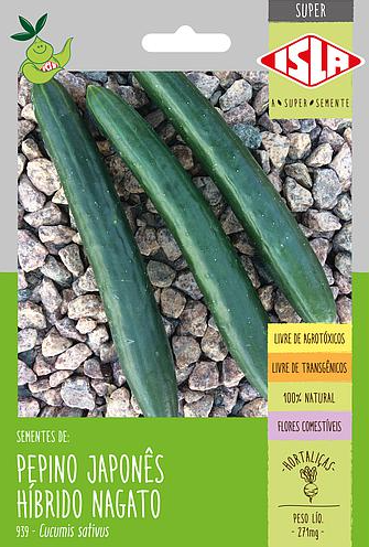 コンペイトウページ Sementes de Pepino Japonês Híbrido Nagato - 271mg - Isla - Verde