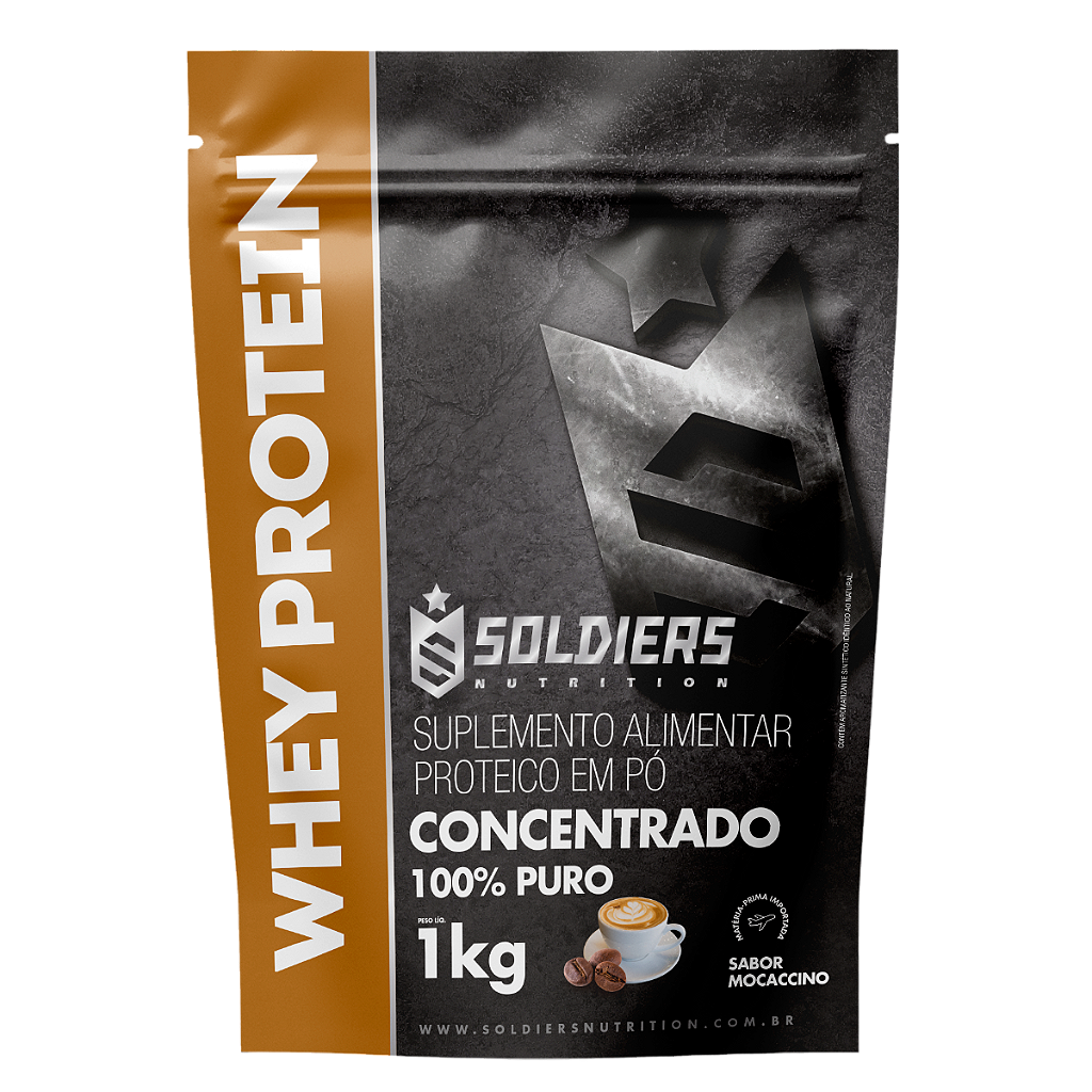 Whey Protein Concentrado 1Kg – Mocaccino- Importado – Soldiers Nutrition