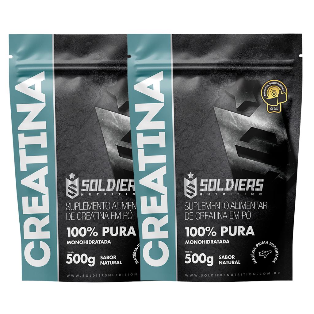 Kit: 2 Creatinas Monohidratadas 500g – 100% Pura Importada – Soldiers Nutrition