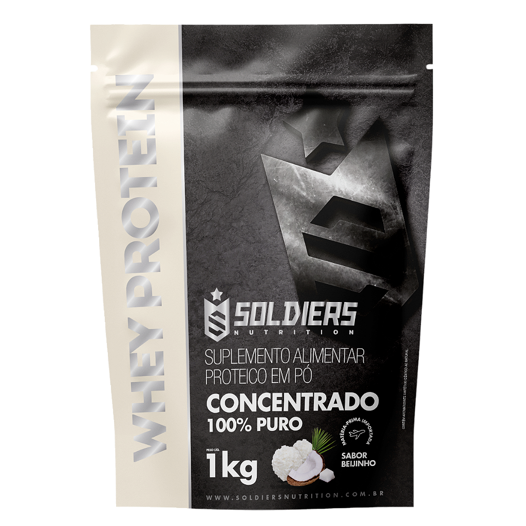 Whey Protein Concentrado 1Kg – Beijinho- Importado – Soldiers Nutrition