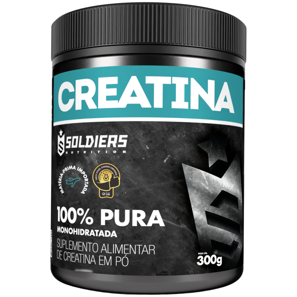 Creatina Monohidratada Pote 300g – 100% Pura Importada – Soldiers Nutrition