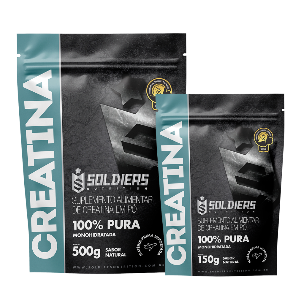 Kit: Creatina Monohidratada 1kg + Creatina Monohidratada 150g – Soldiers Nutrition