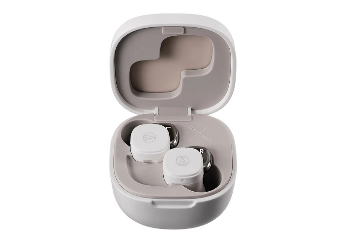 Fone de ouvido ATH-SQ1TWWH com design quadrado e estiloso na cor branca