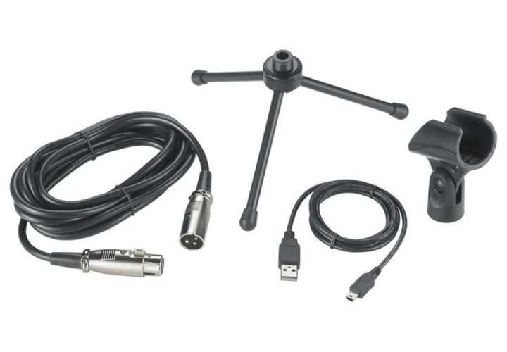 AT2005USB montado em suporte com vista lateral