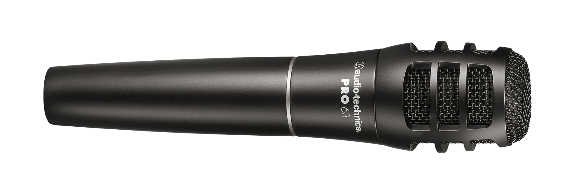 Microfone PRO63 em seu cachimbo, pronto para ser montado em um pedestal
