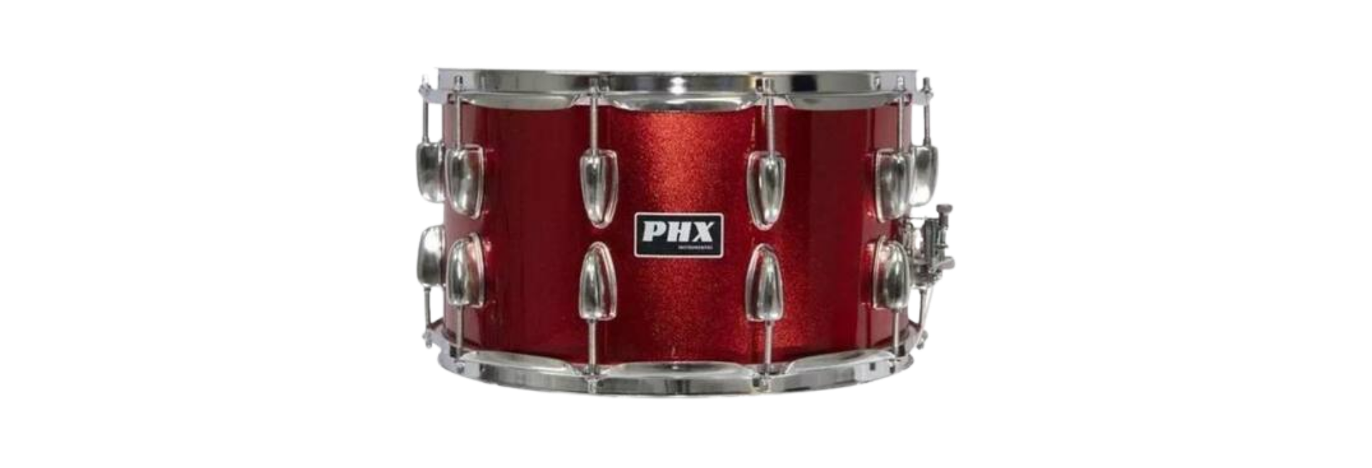 Caixa de Bateria PHX Music 14x8 de Madeira com Pele Cristal