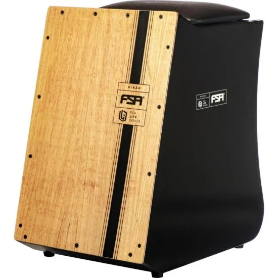 Cajón FSA Lite Gibão LTG-01 preto acústico para iniciantes leve e portátil