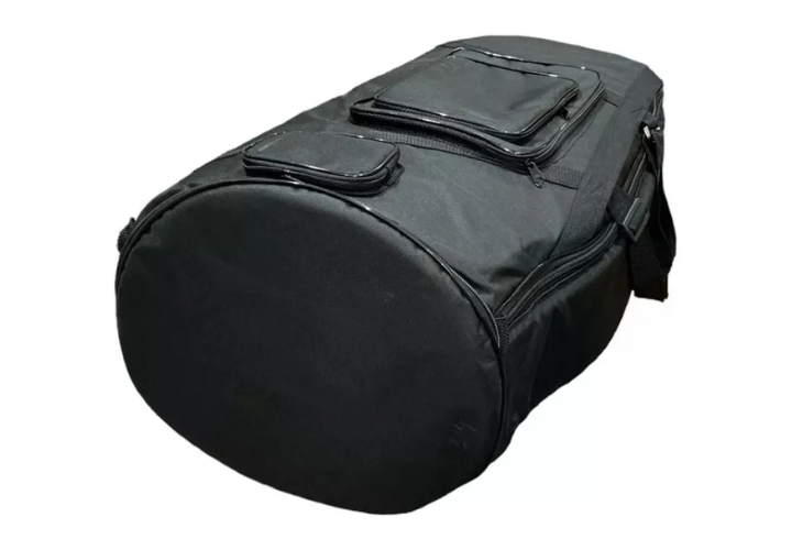 Bolso frontal espaçoso para bocais, óleos e acessórios