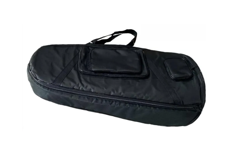 Alças duplas tipo mochila, ajustáveis e acolchoadas para transporte