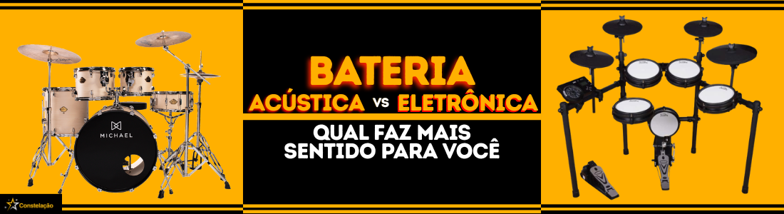 Bateria acústica vs eletrônica: qual escolher para estudar, tocar em casa e se apresentar