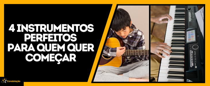 4 instrumentos perfeitos para iniciantes: violão, ukulele, teclado e flauta doce