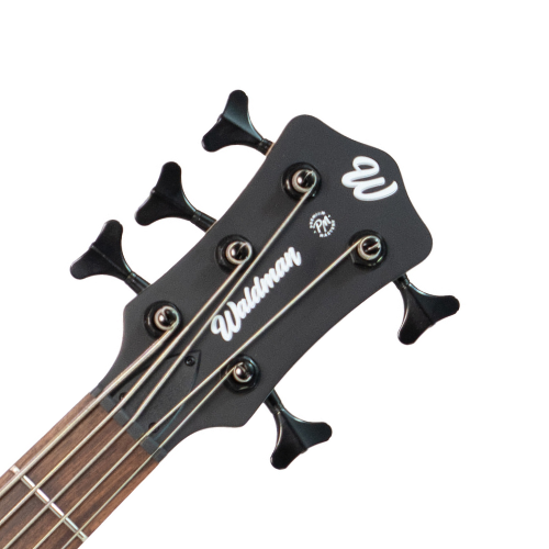 Headstock de 5 cordas com tarraxas blindadas pretas