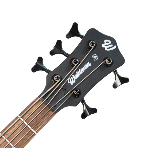 Headstock de 5 cordas com tarraxas blindadas pretas