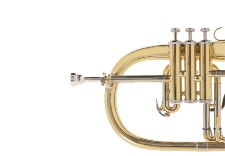 Detalhe do gatilho de afinação da terceira pompa do Flugelhorn Zellmer