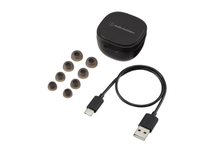 Fone de ouvido ATH-SQ1TWBK com design quadrado e estiloso