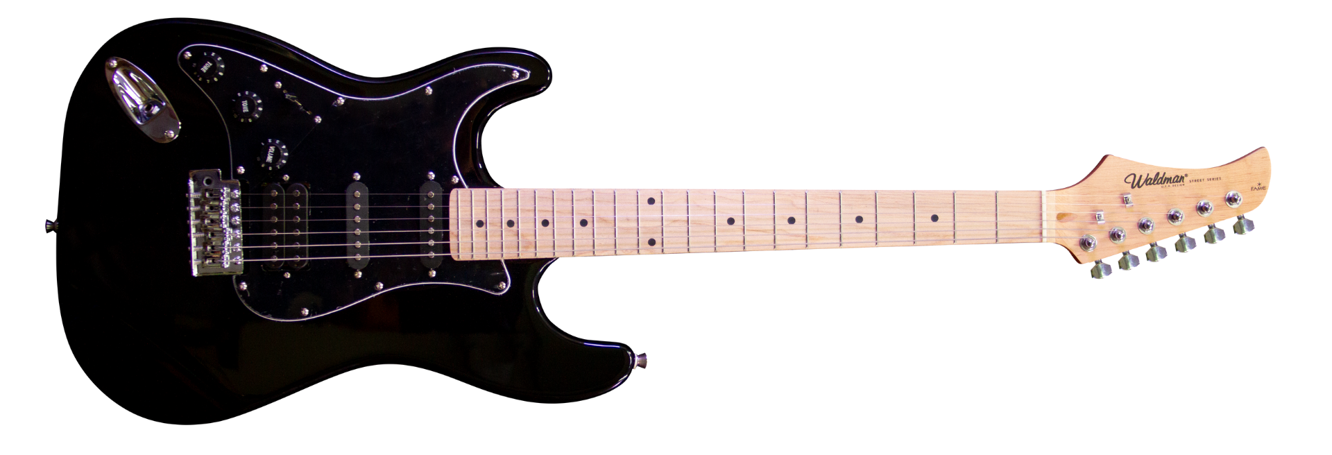 Guitarra Canhota Waldman ST-211L BBK Strato Black