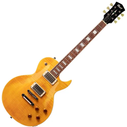 Guitarra Cort CR250 Antique Amber single cut braço colado set-in captadores Voiced